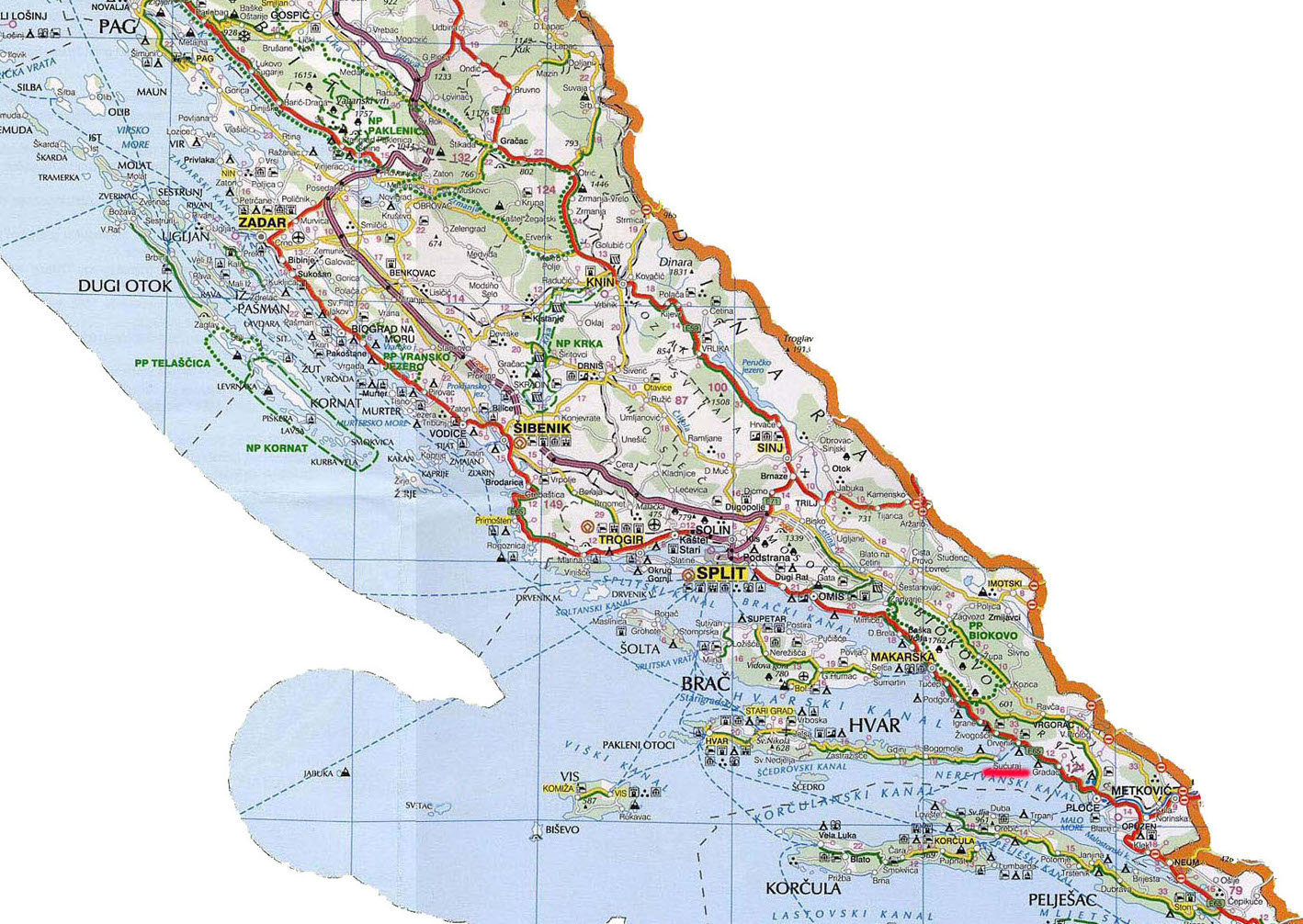 dalmacija mapa Dalmacija dalmacija mapa
